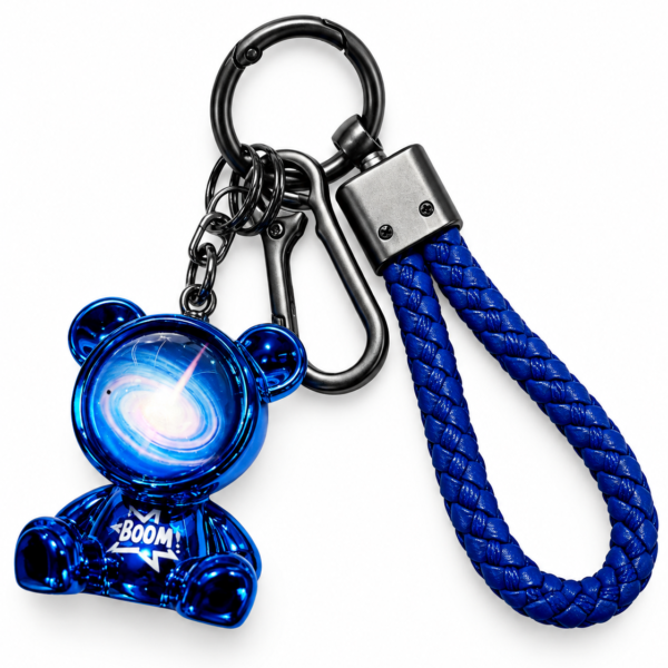 BOOM Blue Galaxy Bear Keychain