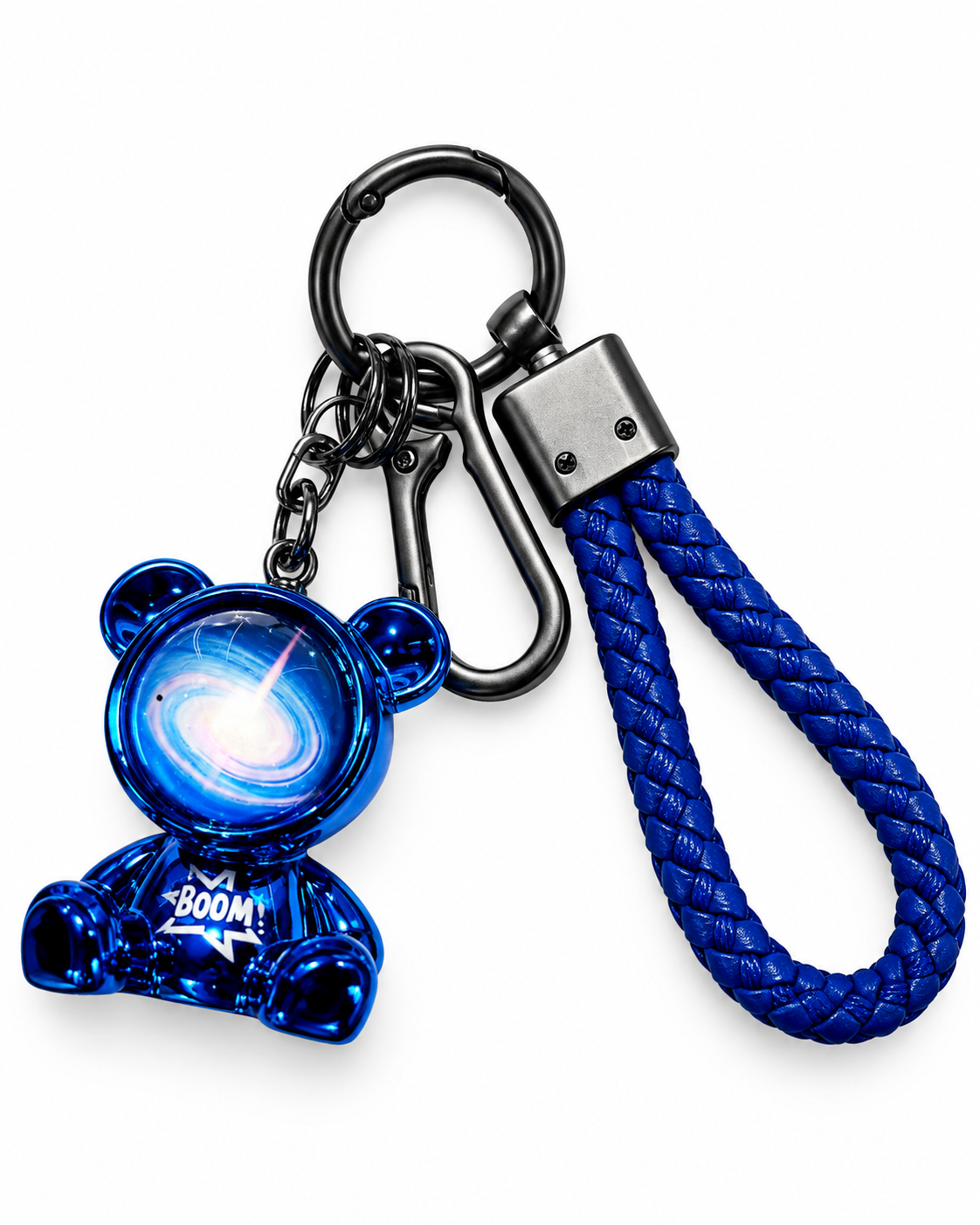 BOOM Blue Galaxy Bear Keychain