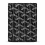 Goyard-Style Pattern Card Holder - Black
