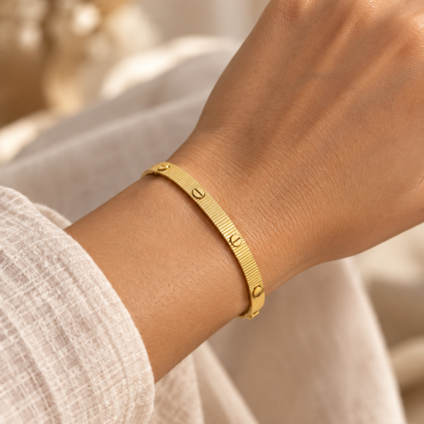 Cartier Gold Textured Bangle Bracelet