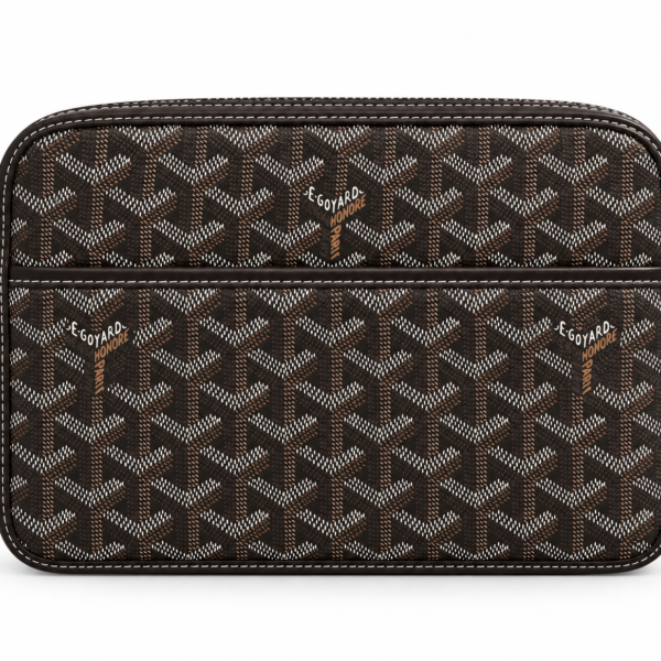 Goyard Chevron Monogram Brown Front Pocket Pouch