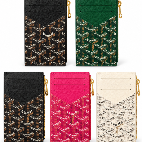 Goyard-Style Zip Card Holder
