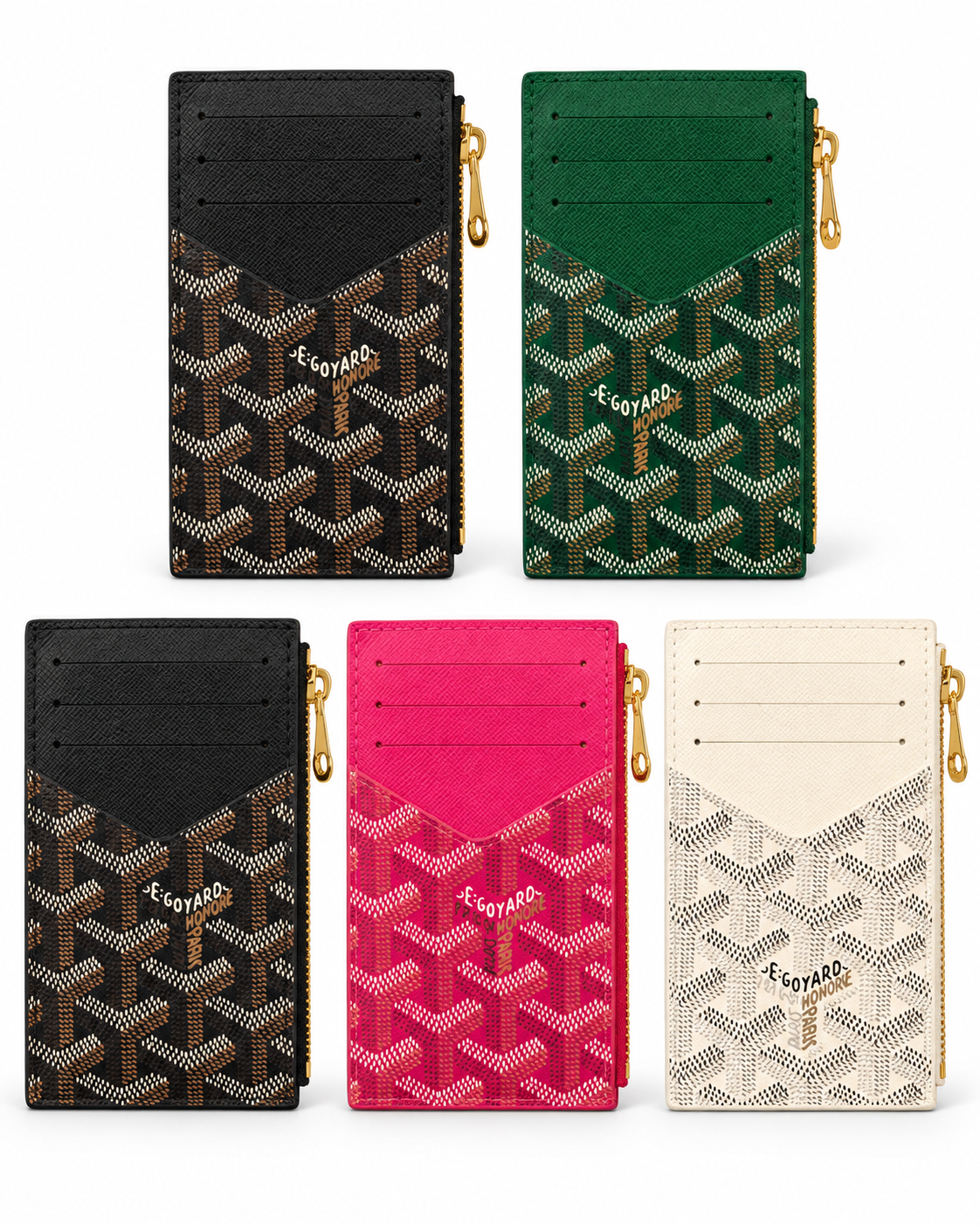 Goyard-Style Zip Card Holder