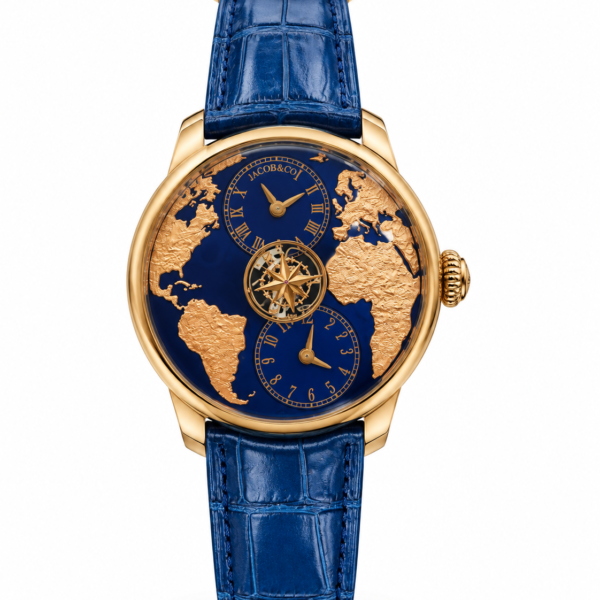 Jacob & Co World Map Tourbillon Blue & Rose Gold Watch