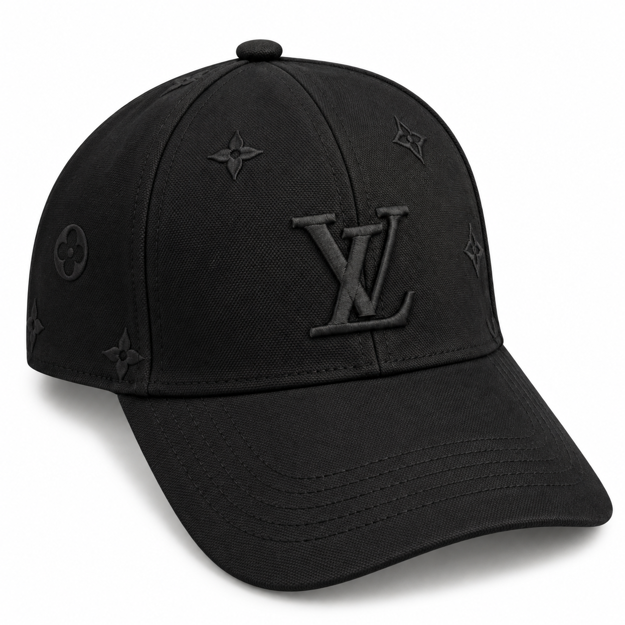 Louis Vuitton Black Monogram Embroidered Cap