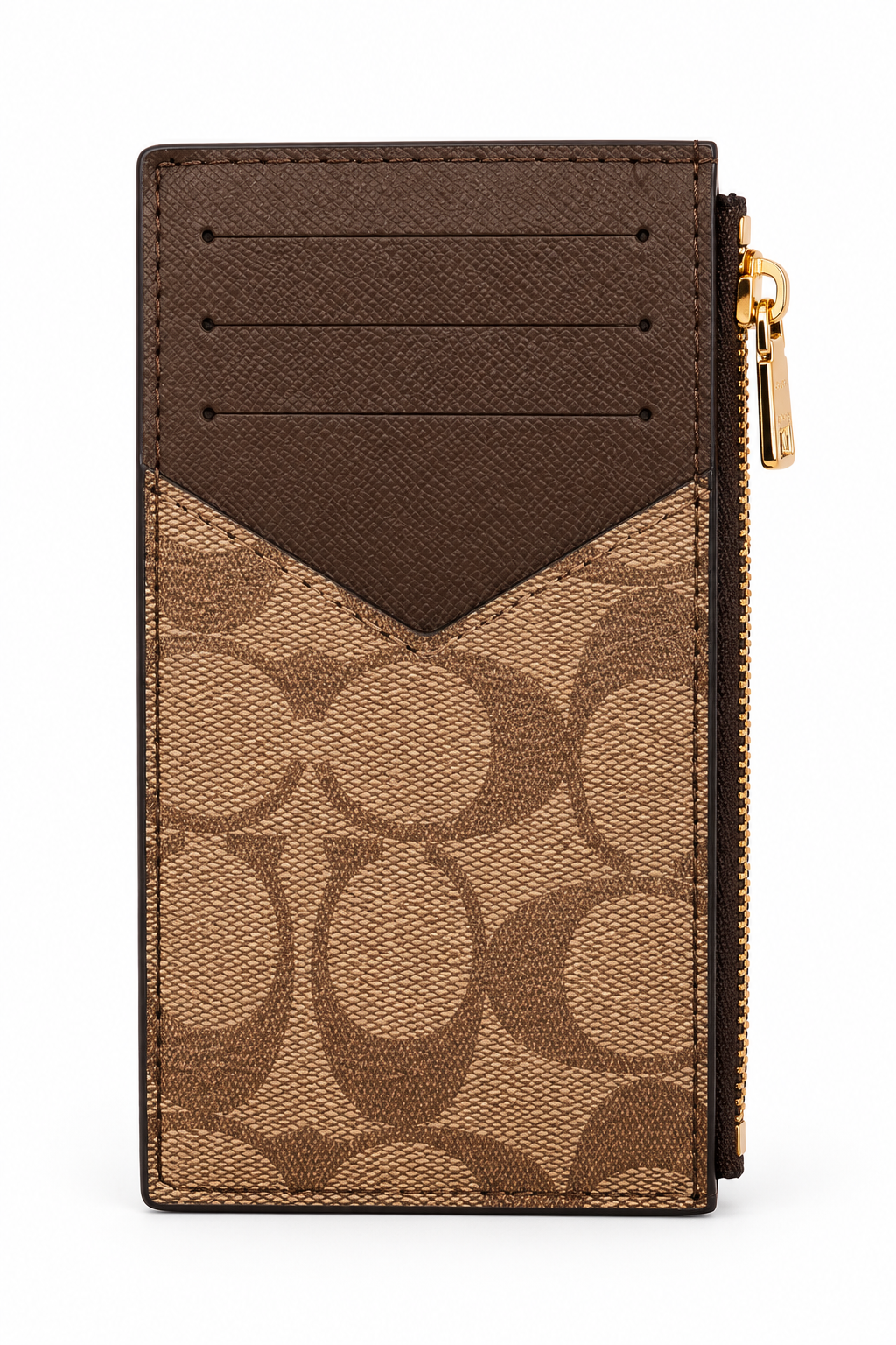 Coach Signature Zip Card Holder