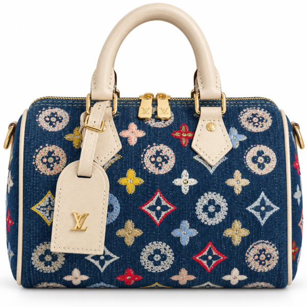 Louis Vuitton Denim Embroidered Speedy Bag