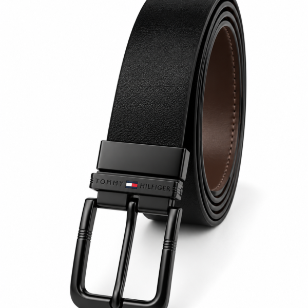 Tommy Hilfiger Black Double-Face Leather Belt