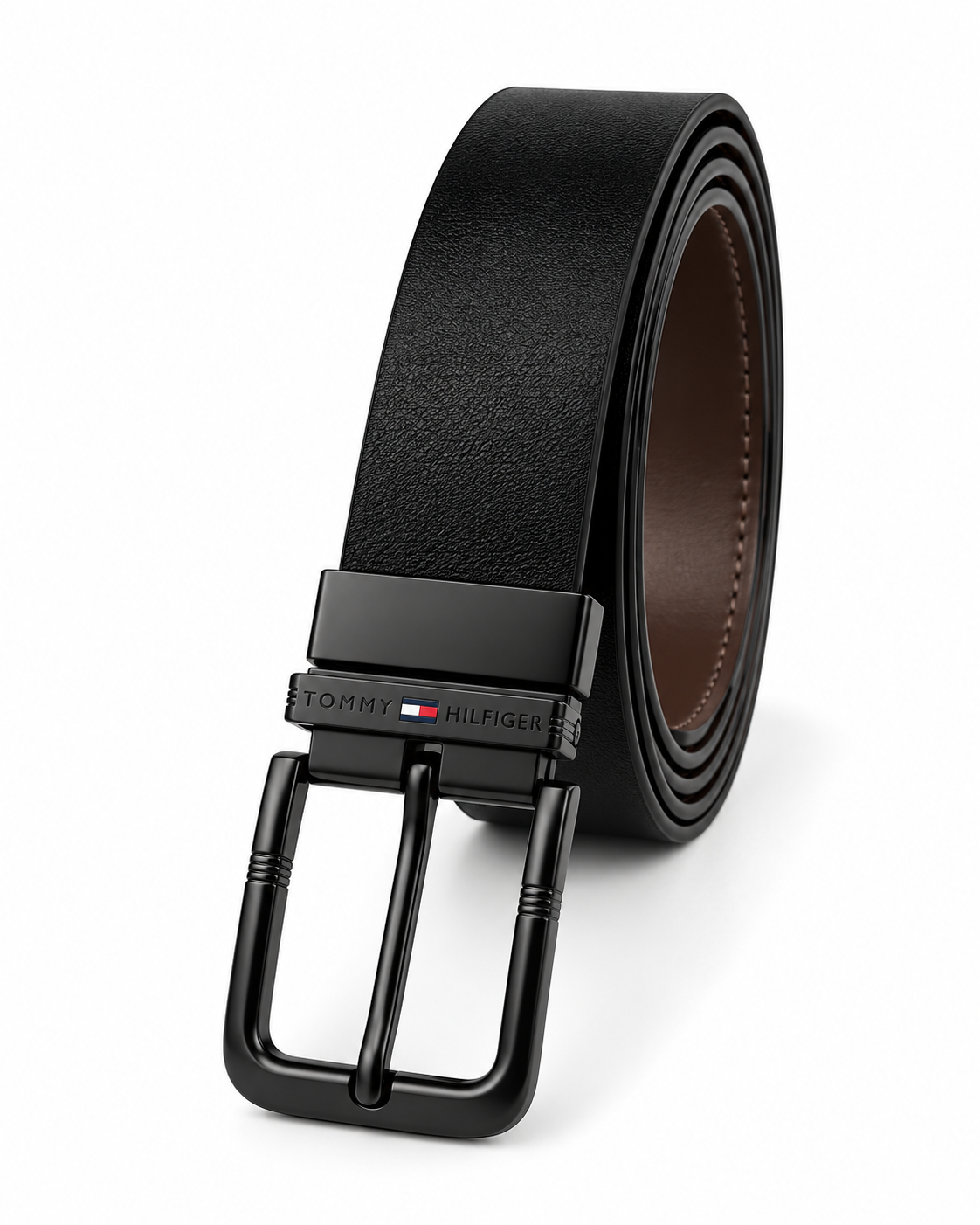 Tommy Hilfiger Black Double-Face Leather Belt