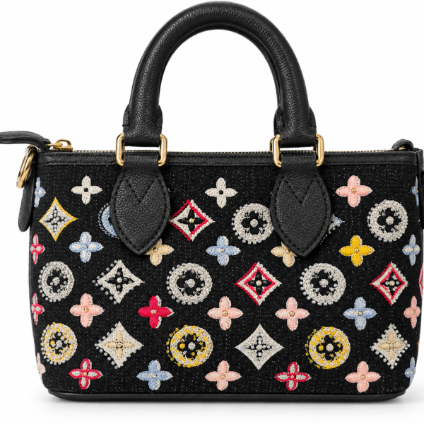 Louis Vuitton Black Embroidered Mini Tote Bag