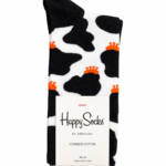 Happy Socks Colorful Pattern Crew Socks - Cow Print