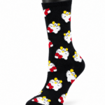 Happy Socks Printed Combed Cotton Crew Socks - Kitty