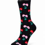 Happy Socks Printed Combed Cotton Crew Socks - Cherry