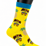 Happy Socks Colorful Pattern Crew Socks - Tropical Pineapple