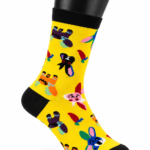 Happy Socks Colorful Pattern Crew Socks - Wild Animal Doodles