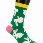 Happy Socks Colorful Pattern Crew Socks - Cute White Bunny