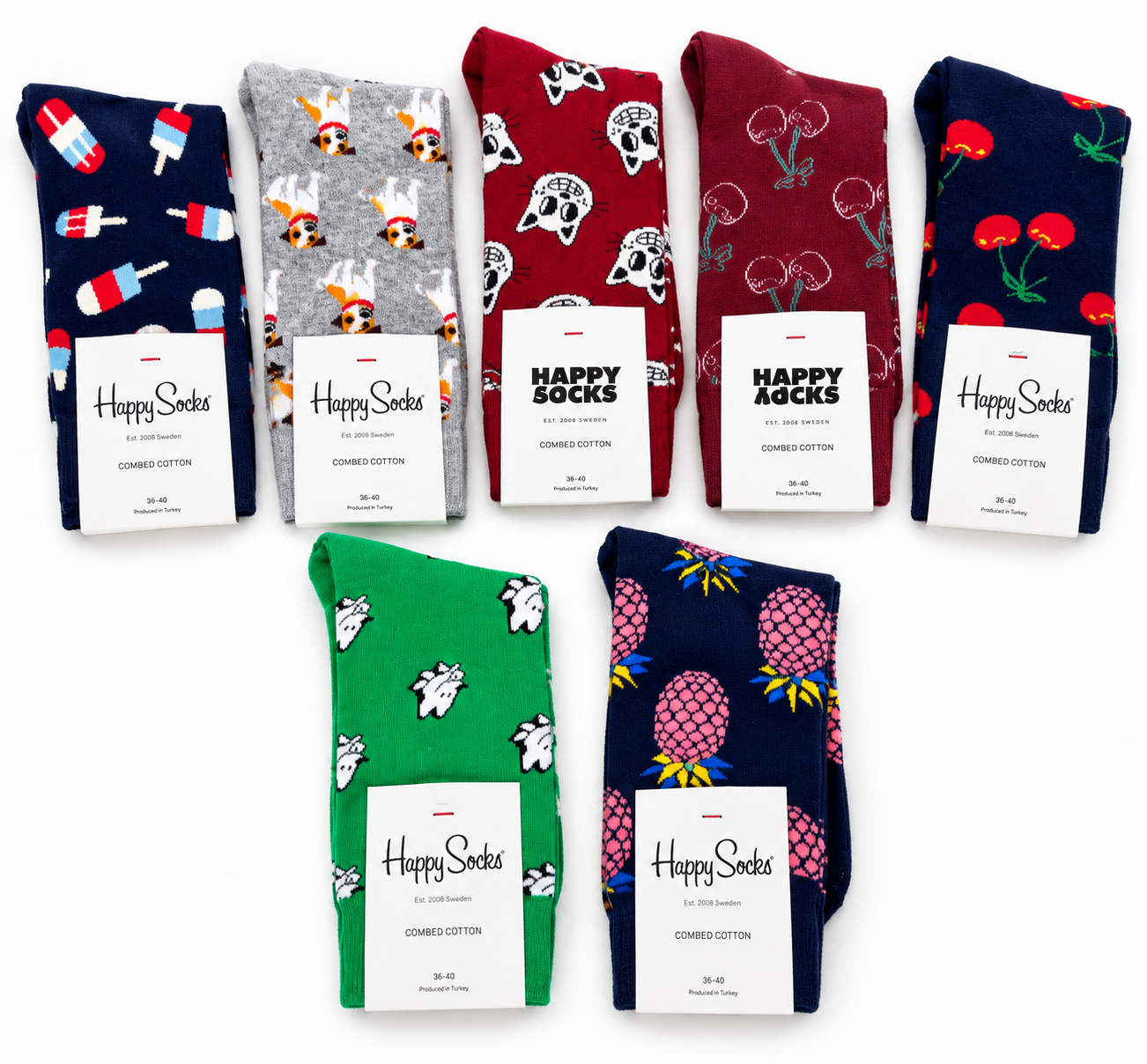 Happy Socks Assorted Pattern Crew Socks Set