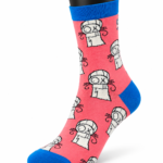 Happy Socks Pink Pattern Crew Socks Collection - Cyclops Cartoon