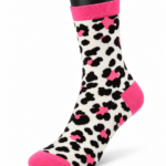 Happy Socks Pink Pattern Crew Socks Collection - Pink Leopard Print