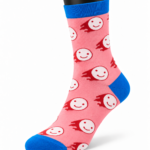 Happy Socks Pink Pattern Crew Socks Collection - Flying Smiley