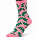 Happy Socks Pink Pattern Crew Socks Collection - Bold Zigzag