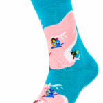 Happy Socks Blue & Colorful Graphic Crew Socks Collection - Pink Moon Landscape