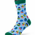 Happy Socks Colorful Graphic Crew Socks Collection - Mini Landscape Pattern