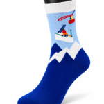 Happy Socks White Graphic Crew Socks Collection - Ski Mountain