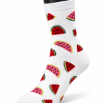 Happy Socks White Graphic Crew Socks Collection - Watermelon Slices