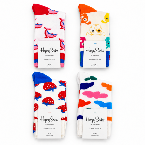 Happy Socks Colorful Graphic Crew Socks Collection