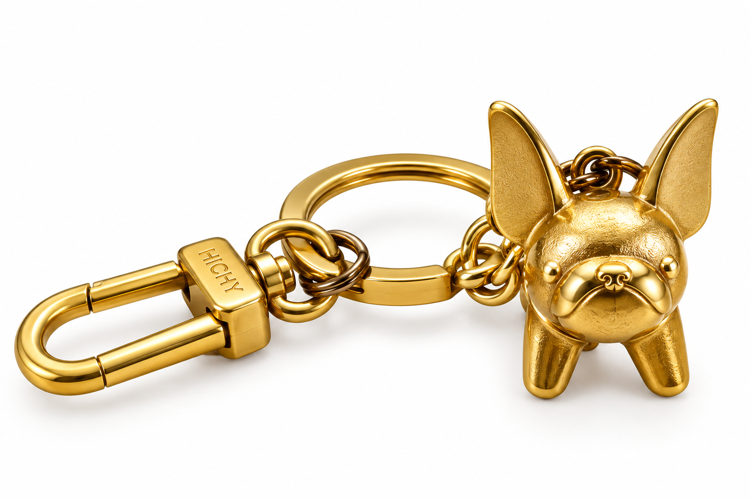 HICHY Gold Bulldog Metal Keychain