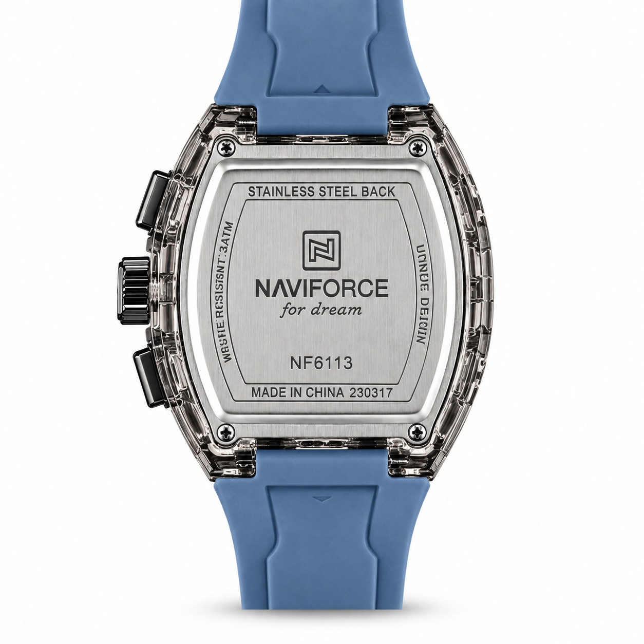NAVIFORCE Blue Clear Case Chronograph Watch - الصورة 3