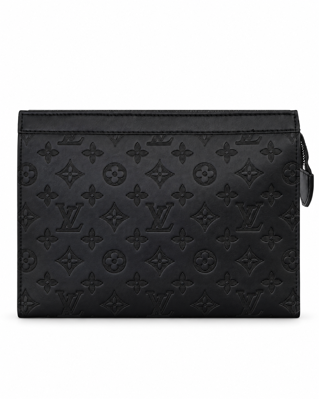 LV Monogram Embossed Black Clutch – Large Size