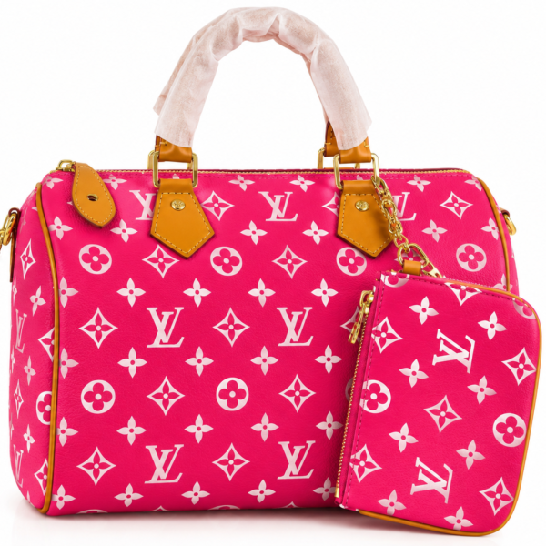 Louis Vuitton Pink Monogram Speedy Bag with Matching Pouch