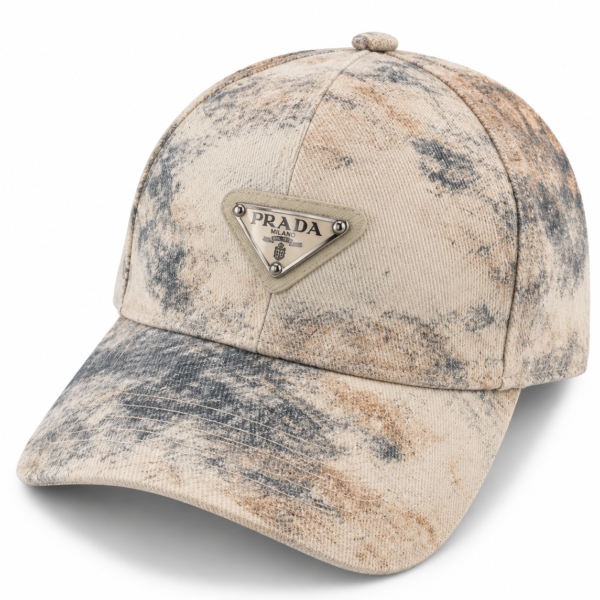 Prada Distressed Wash Baseball Cap – Beige