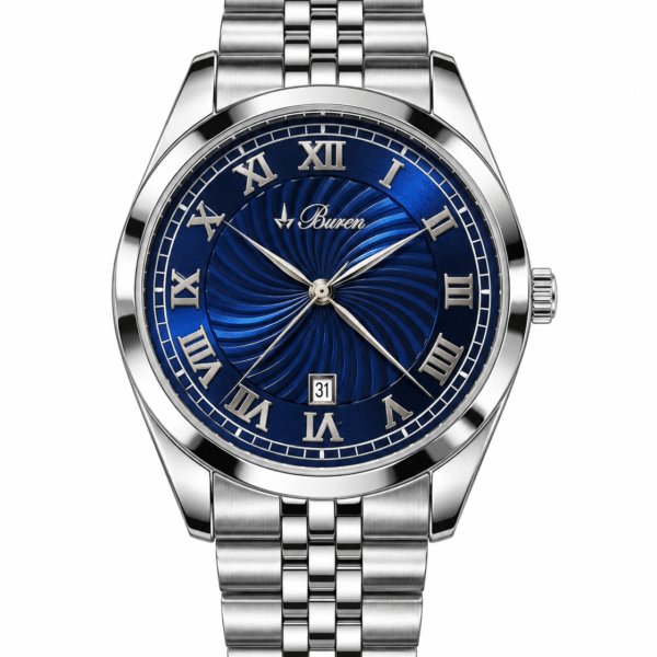 Buren Classic Date – Royal Blue Roman Dial