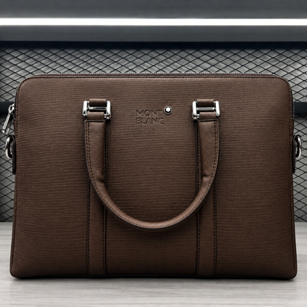 Montblanc Brown Textured Laptop Business Bag