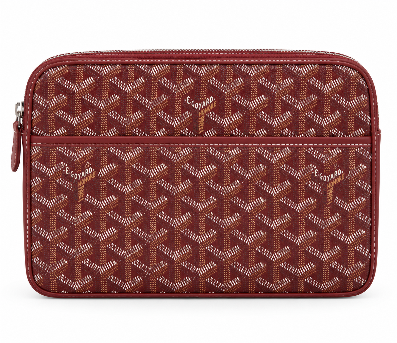Goyard Chevron Monogram Burgundy Front Pocket Pouch