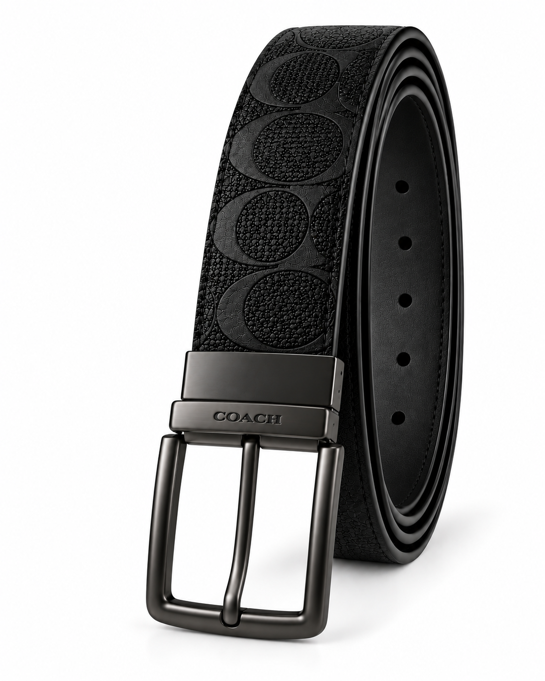 Coach Black Double-Face Leather Belt