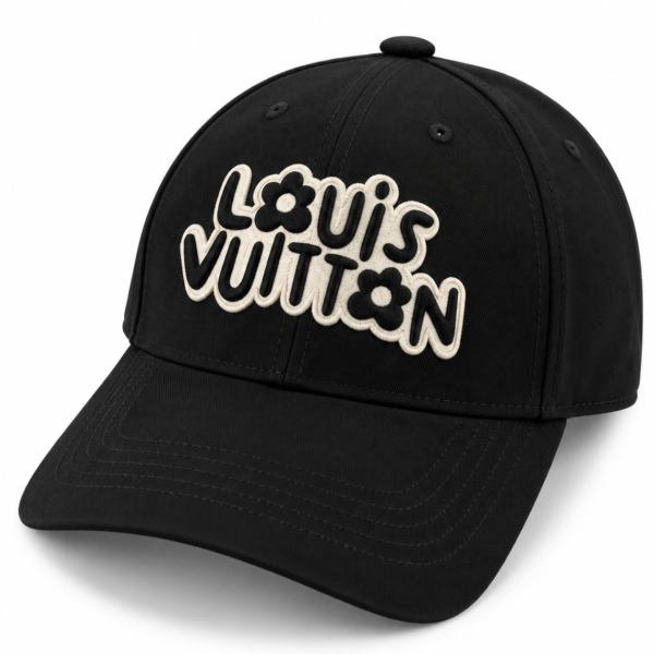 Louis Vuitton Floral Logo Baseball Cap – Black