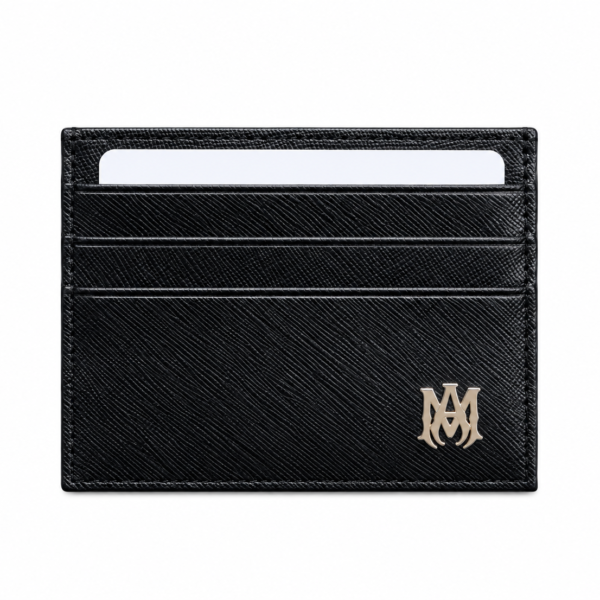AMIRI Black Saffiano Leather Card Holder
