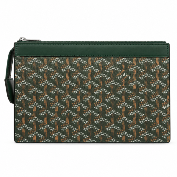 Goyard Green Chevron Pouch