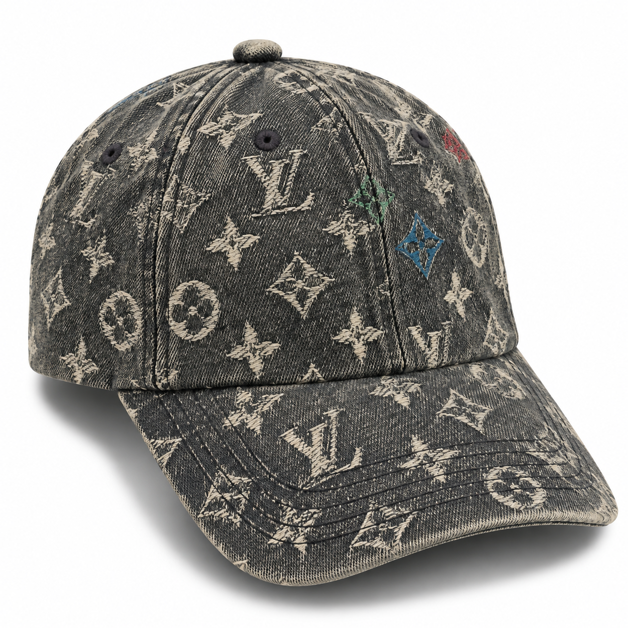 Louis Vuitton Distressed Monogram Denim Cap
