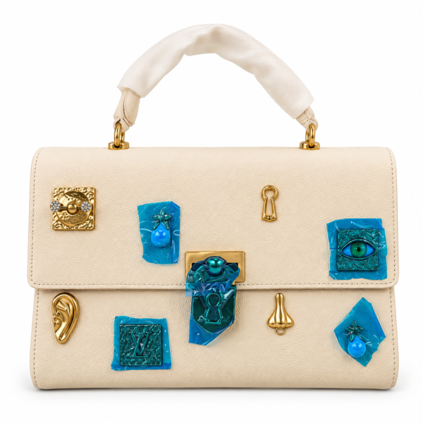Schiaparelli Ivory Surreal Charm Top Handle Bag