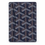 Goyard-Style Pattern Card Holder - Navy Blue