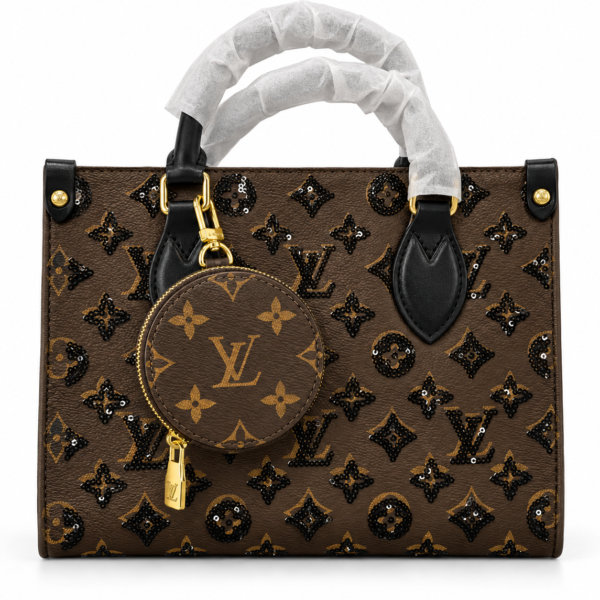 Louis Vuitton Sequin Monogram Tote Bag with Round Pouch
