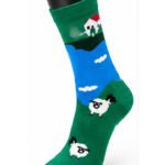 Happy Socks Blue & Colorful Graphic Crew Socks Collection - Mountain Landscape
