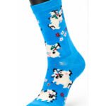 Happy Socks Blue & Colorful Graphic Crew Socks Collection - Sheep Meadow