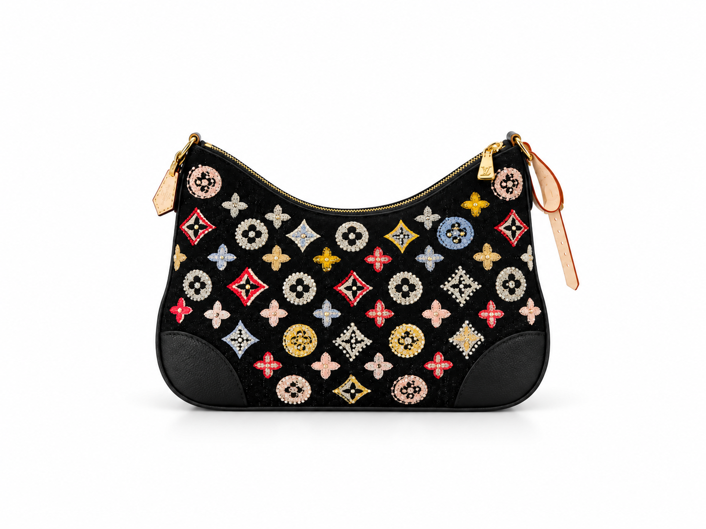 Louis Vuitton Black Embroidered Hobo Bag
