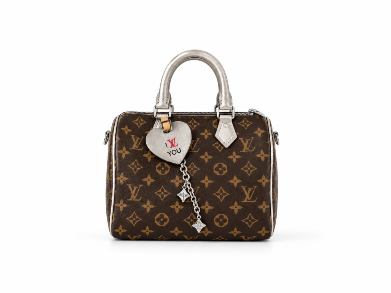 Louis Vuitton Monogram Speedy Bag with Heart Charm